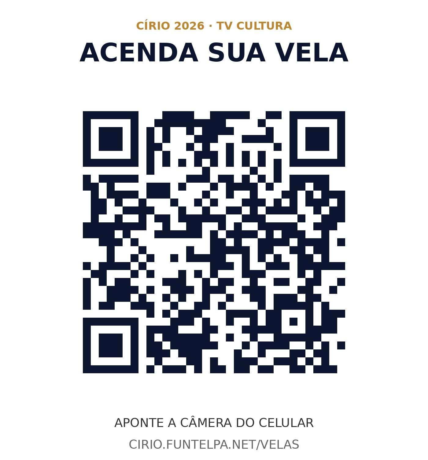 QR code: Acenda sua vela (cirio.funtelpa.net/velas)